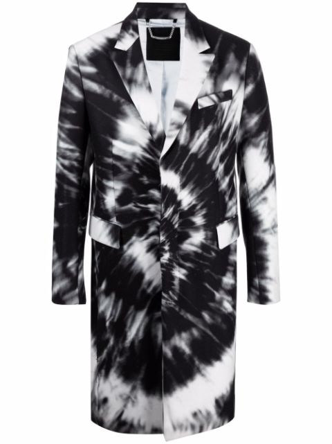 Philipp Plein single-breasted tie-dye coat Men