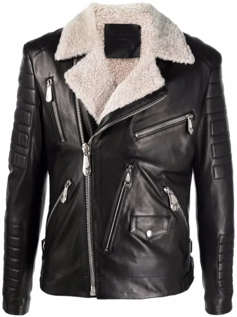 philipp plein leather jacket men