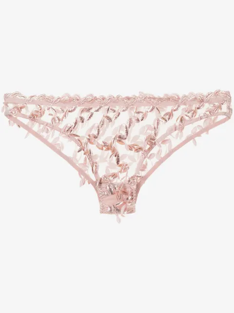 Gilda & Pearl Tallulah embroidered stretch-silk knickers