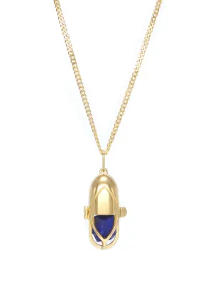 Tom Wood Mini Cushion Lapis Lazuli Pendant Necklace | Gold