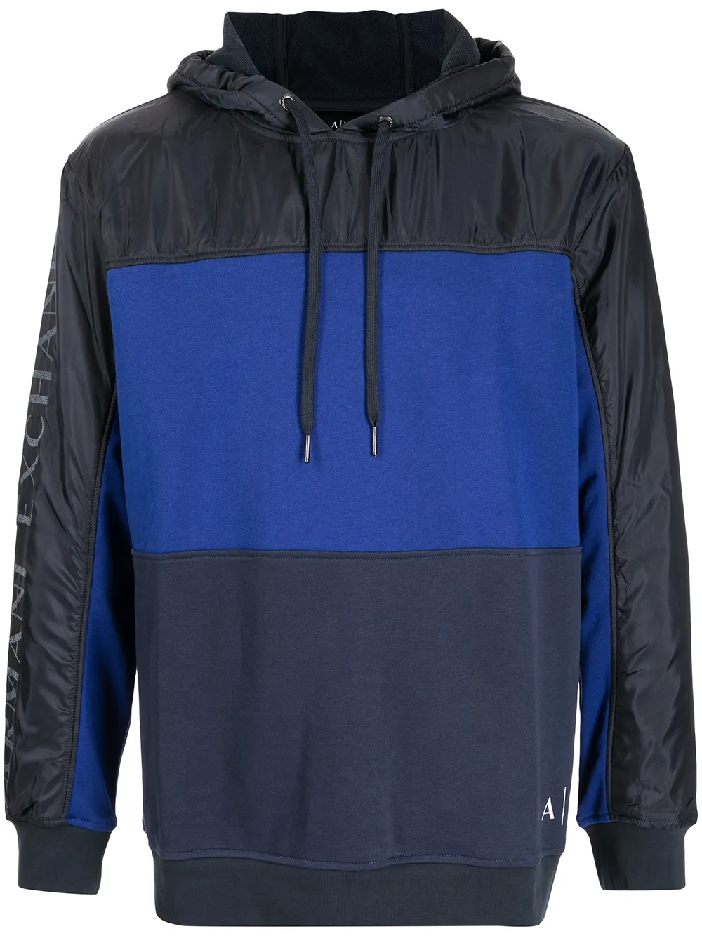Armani Exchange panelled colour block hoodie