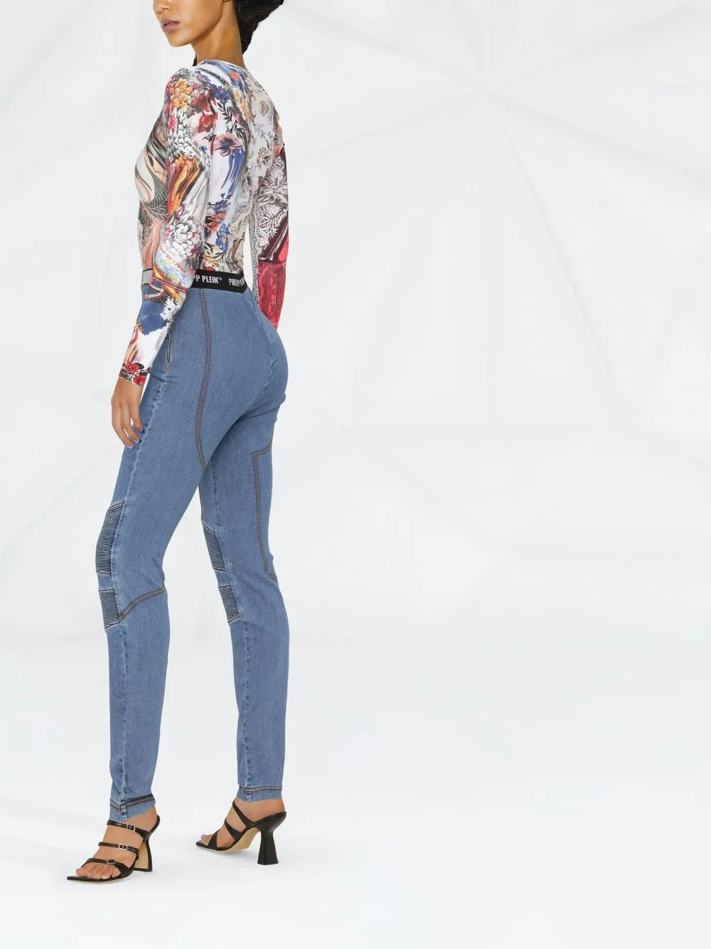  Philipp Plein Jeggings Mit Logo   Blau 