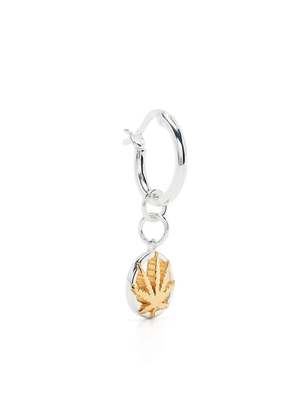 Marijuana Leaf hoop earring