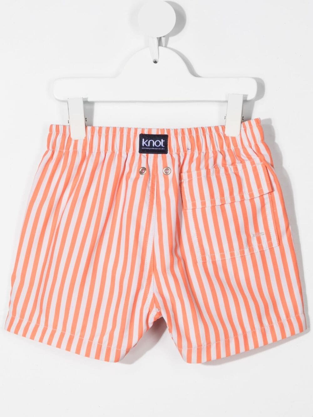 Shop Knot Striped Swim Shorts In Orange