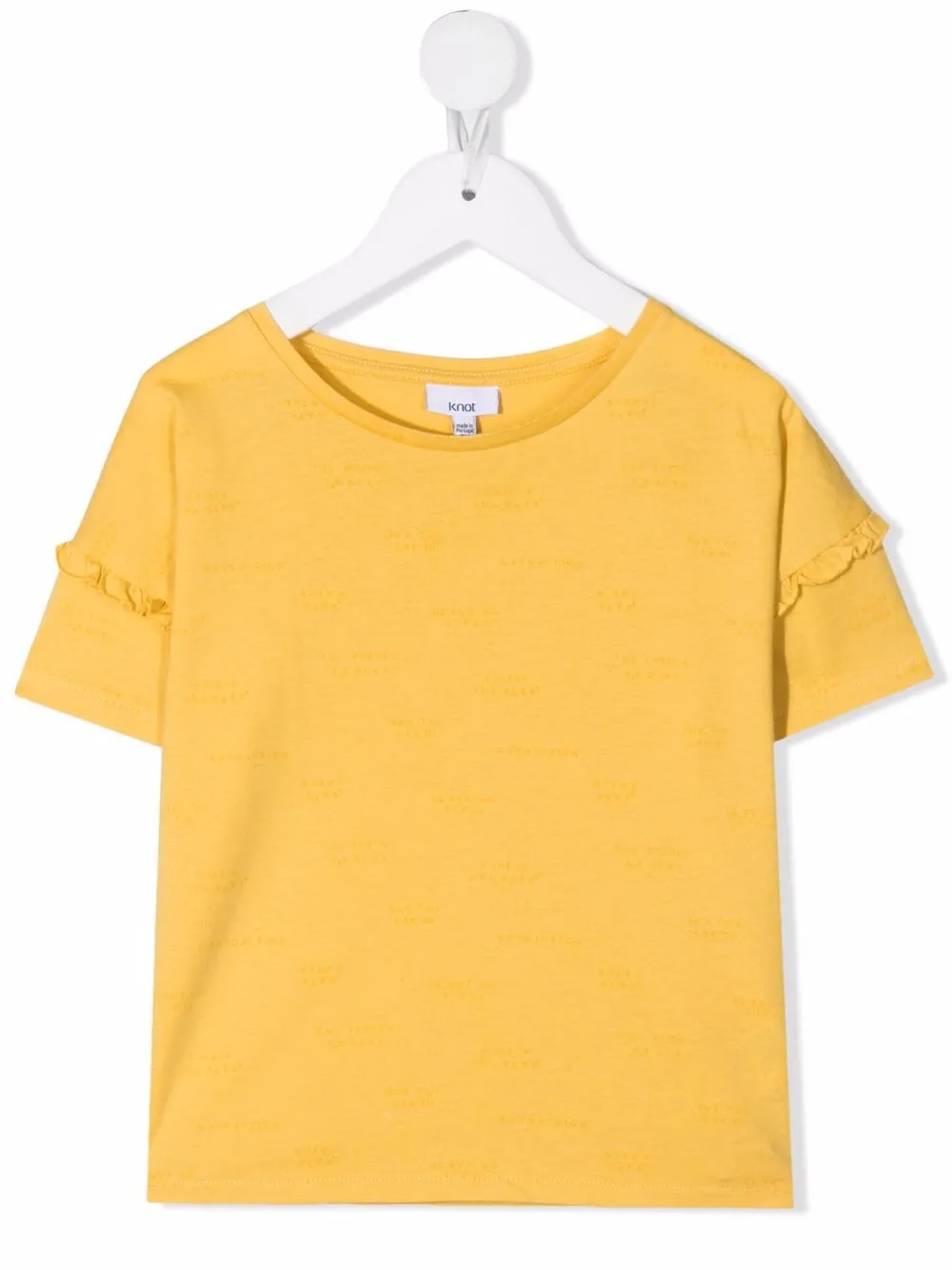 

Knot ruffle-detail cotton T-Shirt - Yellow