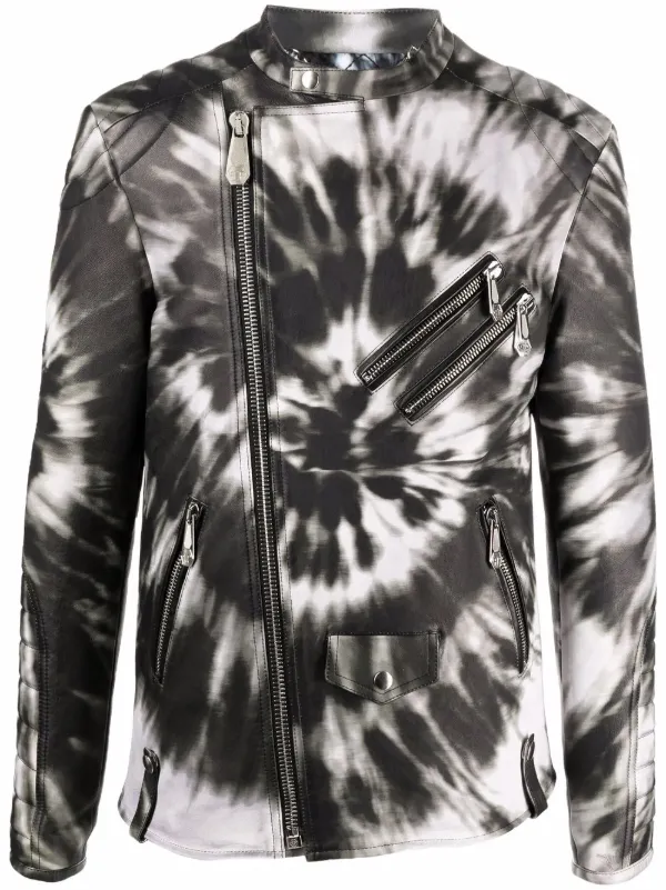 Philipp Plein tie-dye Print Biker 