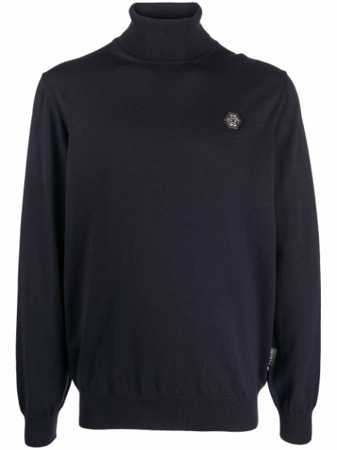 Philipp Plein merino roll-neck logo jumper Men