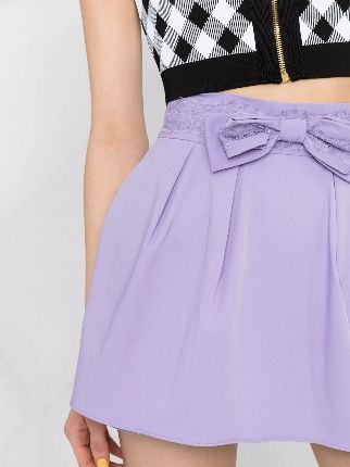 bow-detail lace-trim shorts展示图