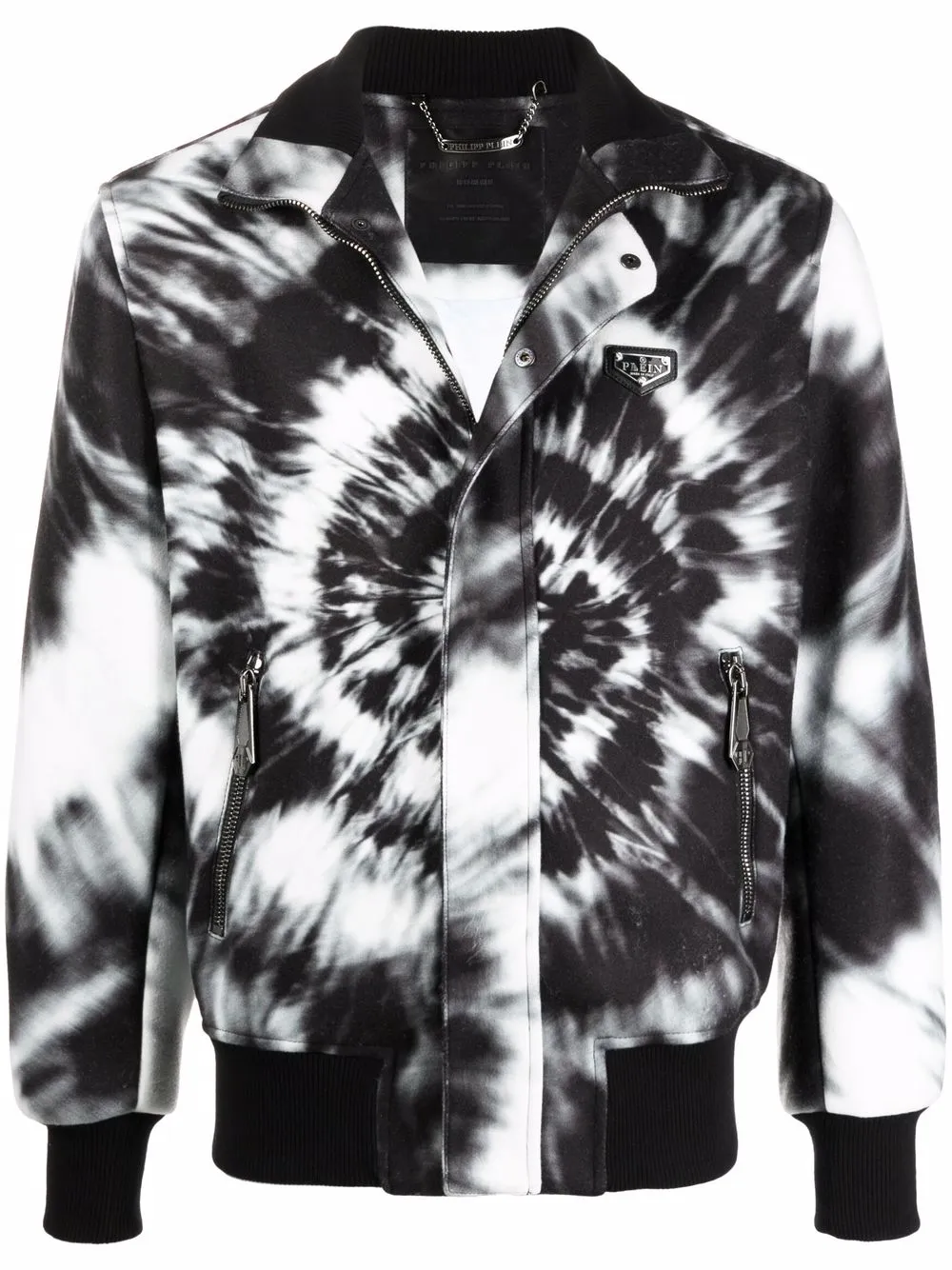 Philipp Plein tie-dye print bomber jacket | Black | Image 1