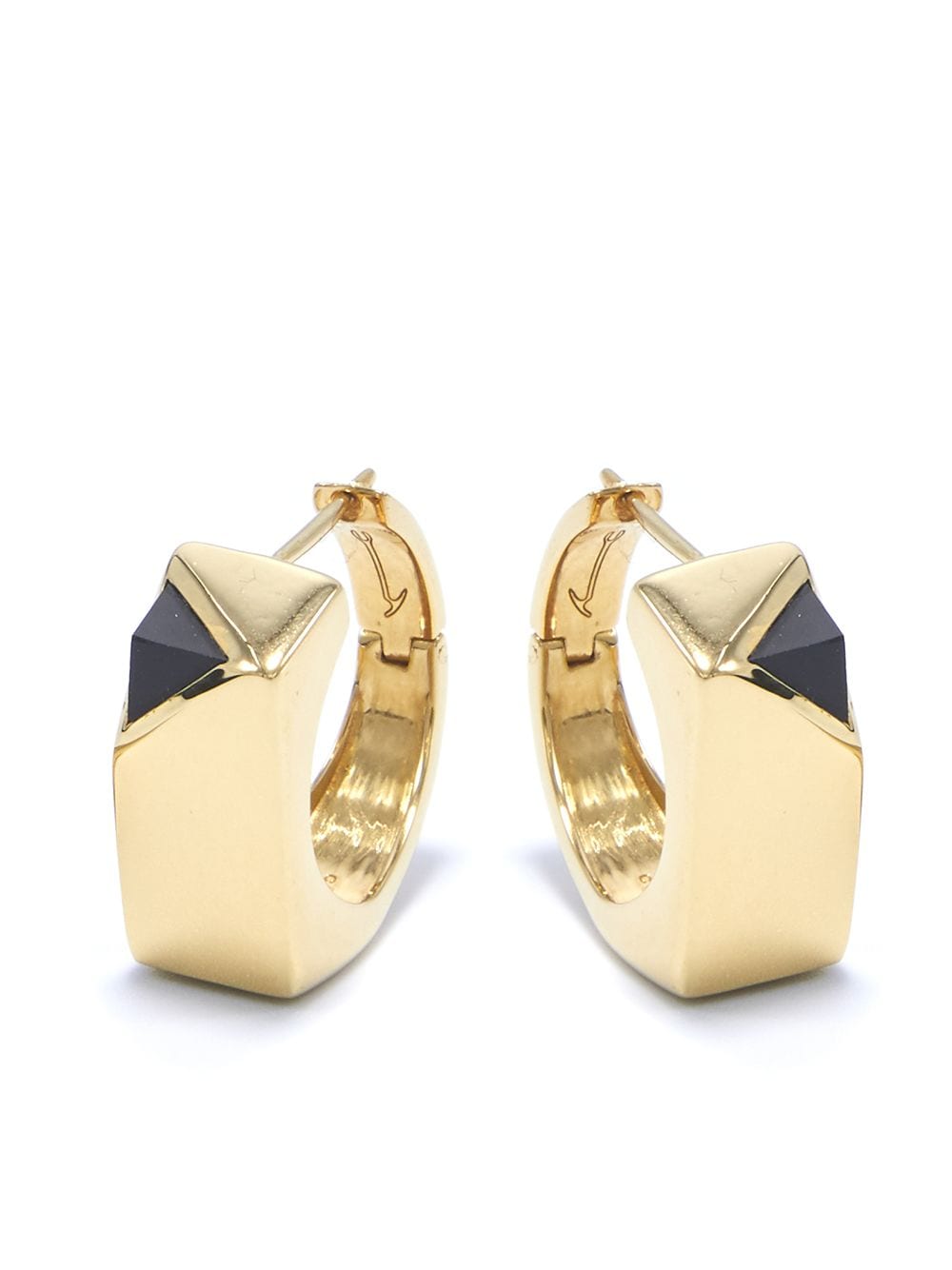 Shop Capsule Eleven Jewel Beneath Signet Hoop Earrings In Gold