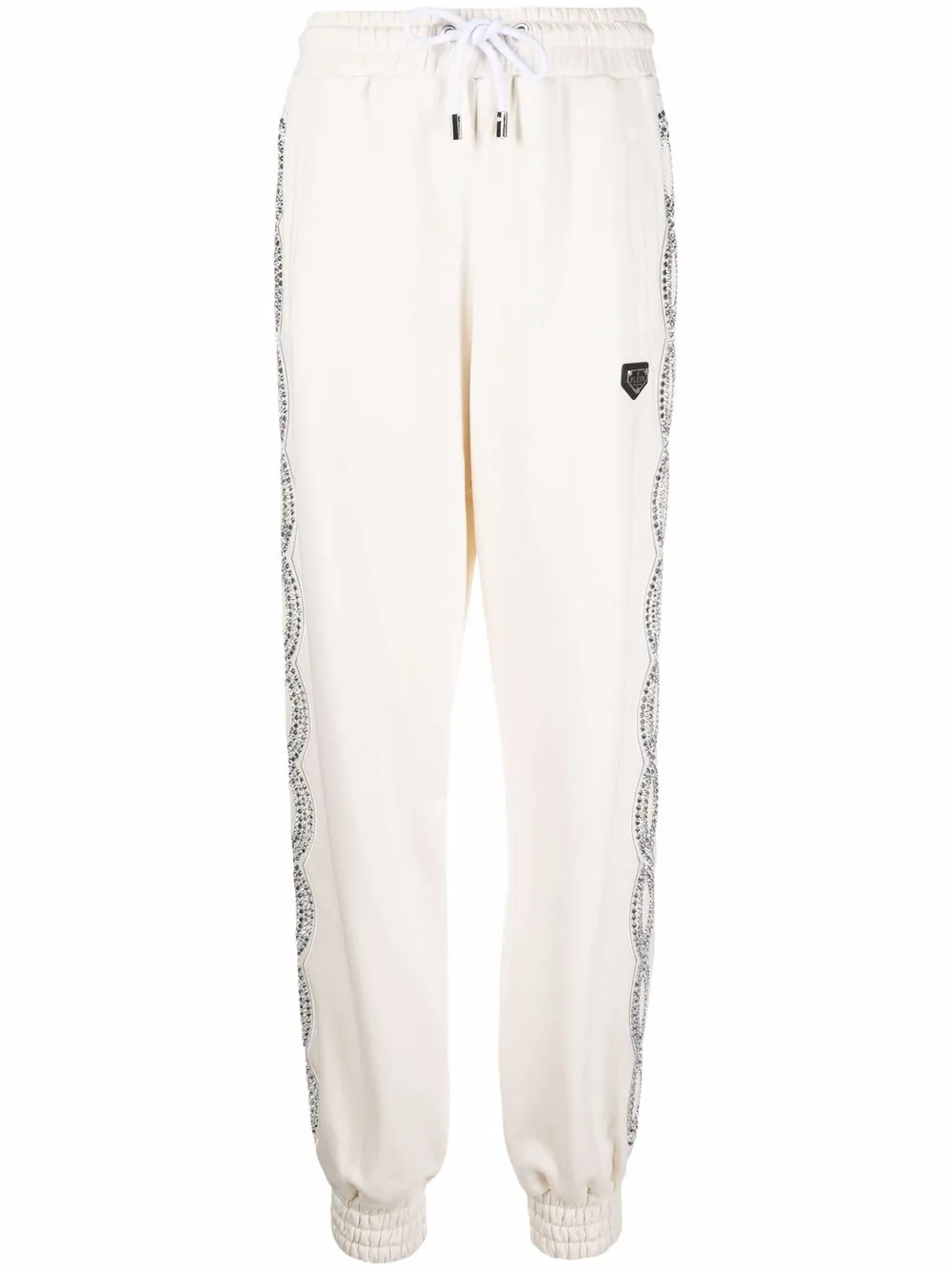 

Philipp Plein crystal cable detail track pants - Neutrals