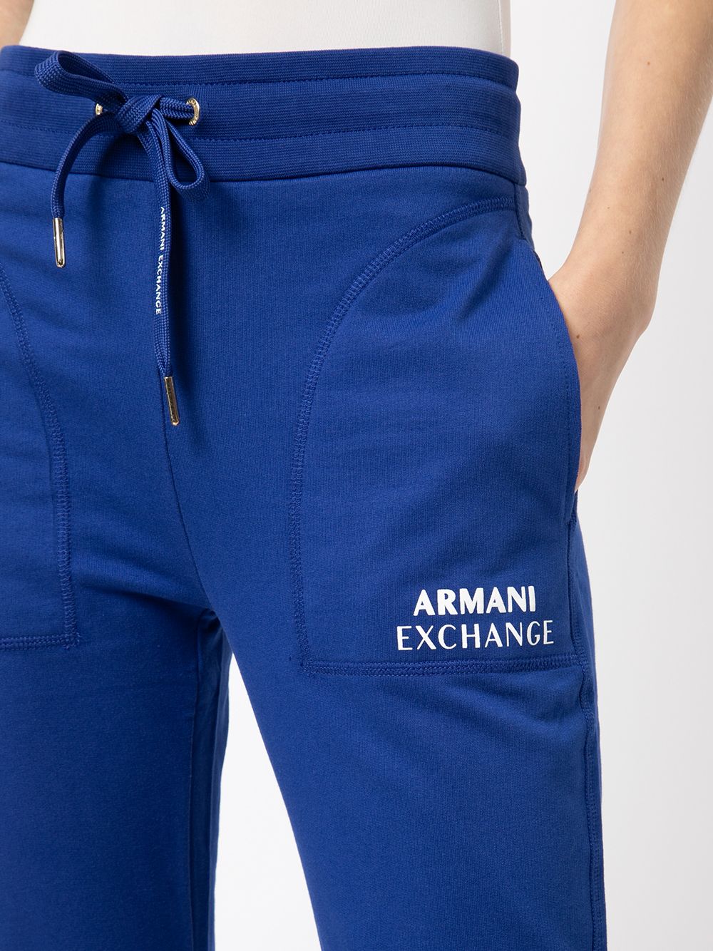 фото Armani exchange спортивные брюки с завышенной талией и логотипом