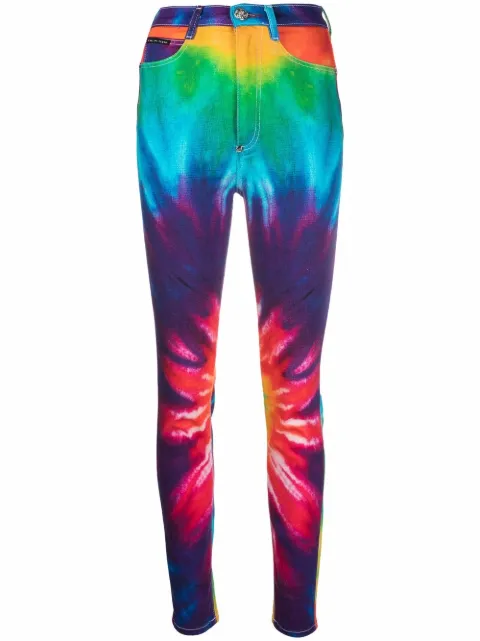 Philipp Plein tie dye print skinny jeans 