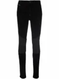 Philipp Plein leather-inset high-waist skinny jeans - Black