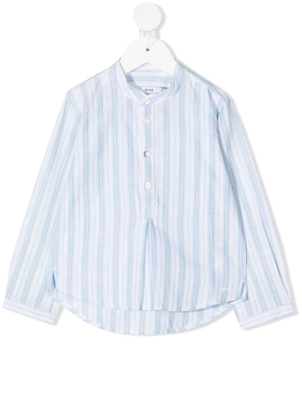 

Knot camisa a rayas sin cuello - Azul