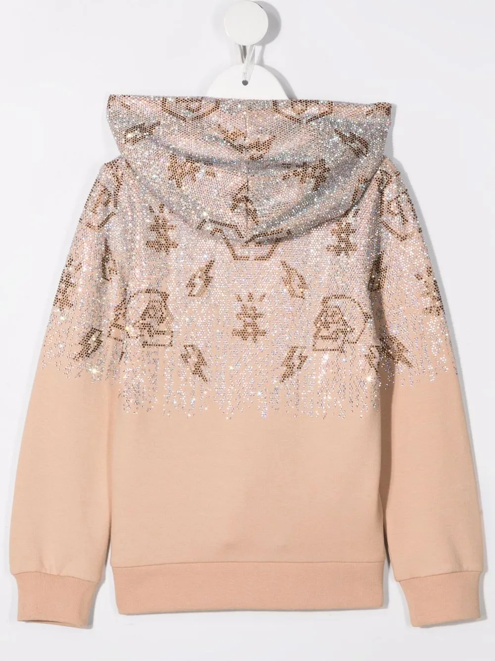 Philipp Plein Junior Hoodie met stras Beige