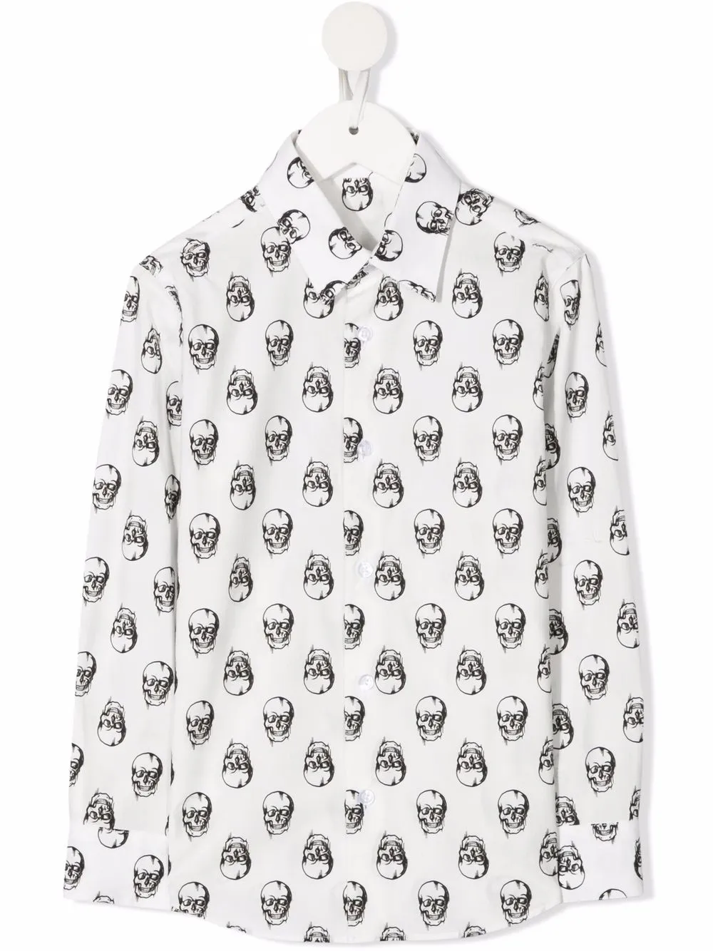 Philipp Plein Junior Hemd mit Totenkopf-Print - Weiß