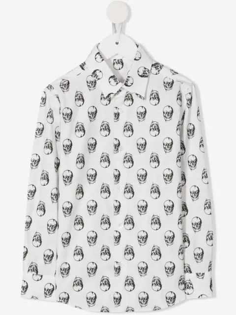 Philipp Plein Junior skull-print cotton shirt 