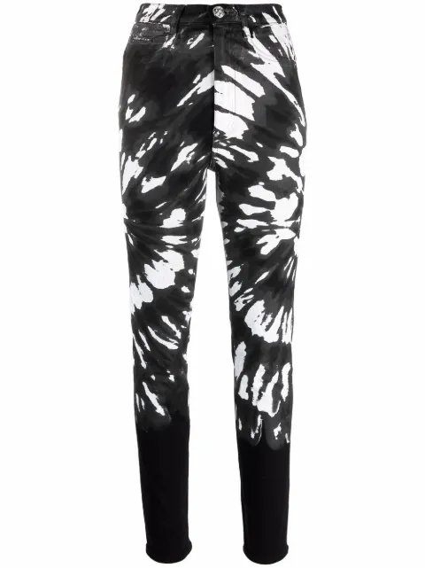 Philipp Plein tie-dye slim-fit trousers 