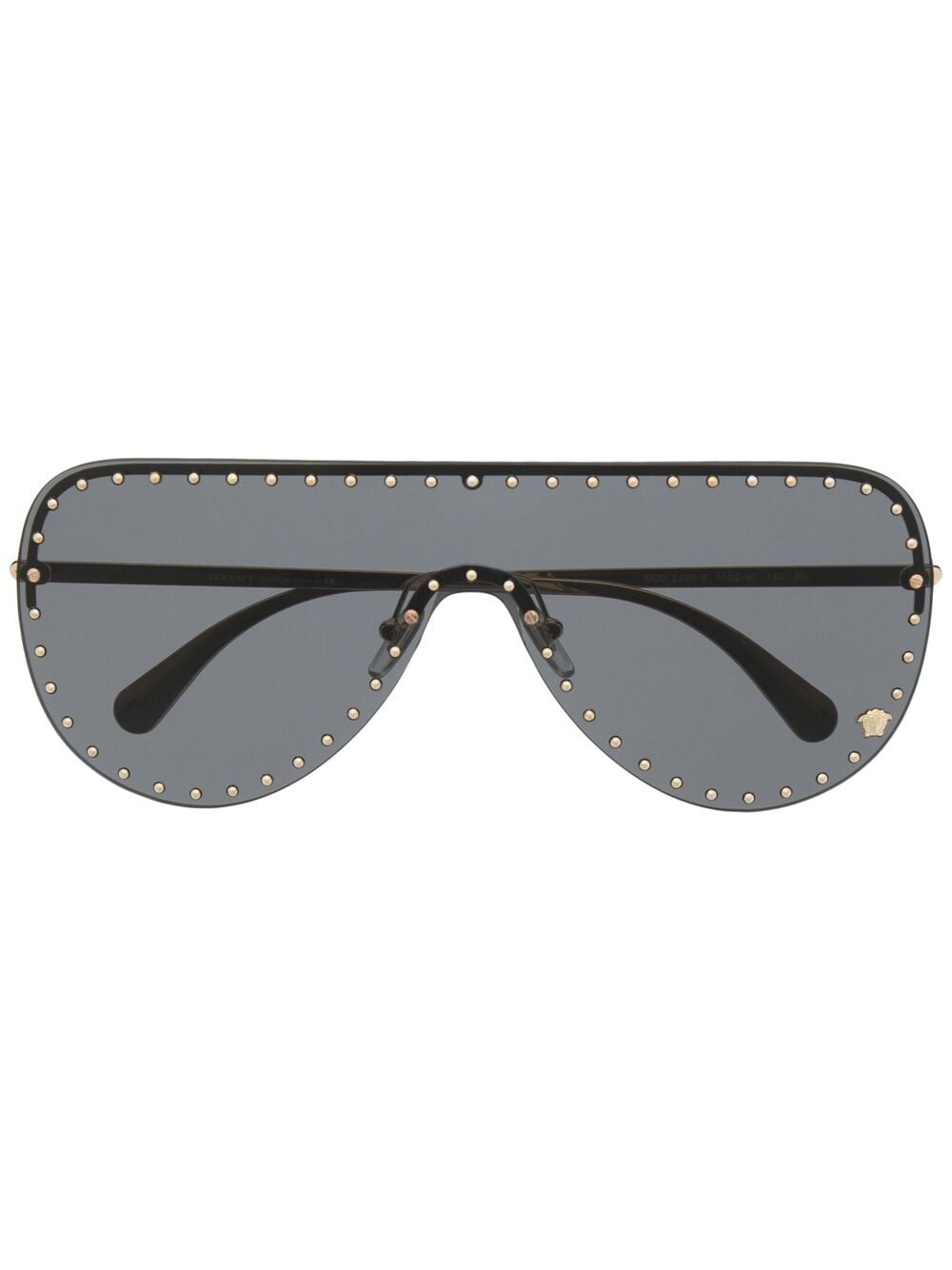 Shop Versace Medusa Head Shield-frame Sunglasses In Black