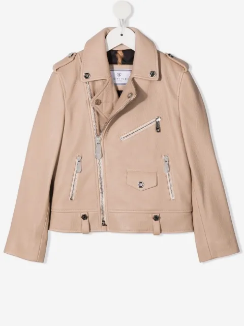 Philipp Plein Junior Iconic Plein biker jacket 