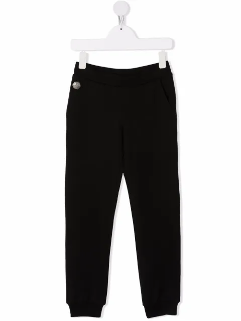 Philipp Plein Junior crystal logo jogging trousers