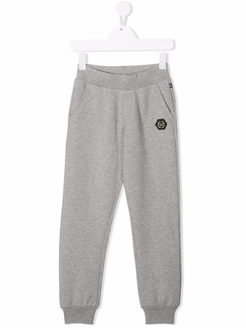 

Philipp Plein Junior logo-patch joggers - Grey