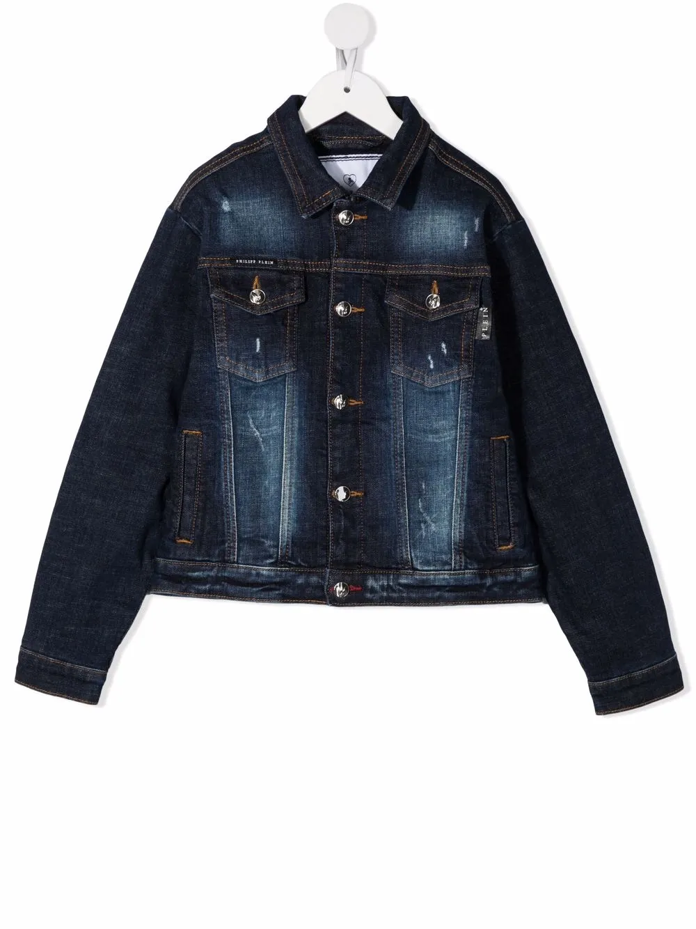 Philipp Plein Junior Dollar print denim jacket | Blue | Image 1