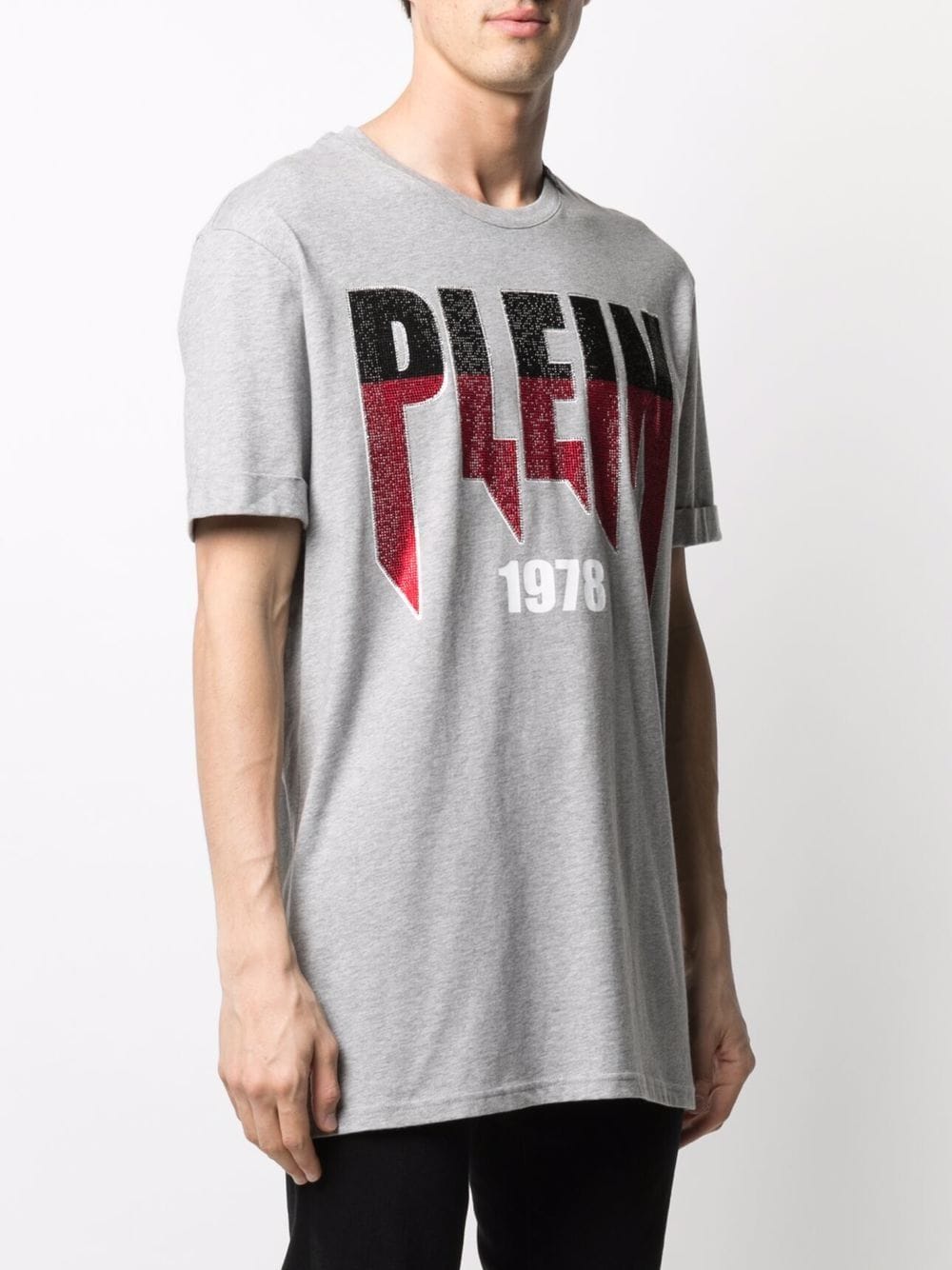 Shop Philipp Plein Logo-print Cotton T-shirt In 灰色