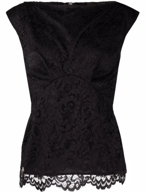Philipp Plein lace-patterned sleeveless blouse