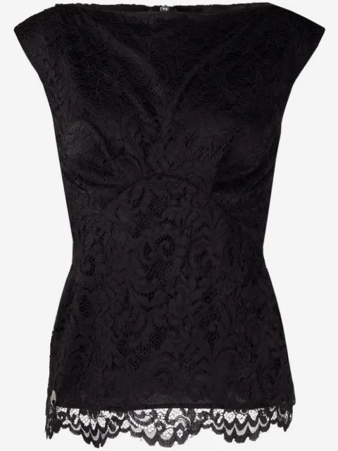 Philipp Plein lace-patterned sleeveless blouse