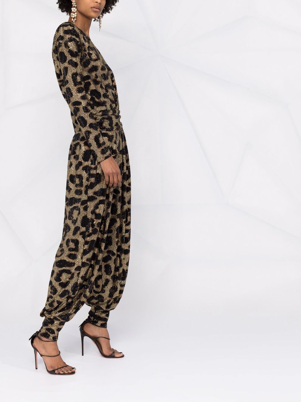 Philipp Plein gem-embellished leopard-print jumpsuit Women