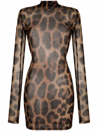 Shop Philipp Plein leopard-print dress 