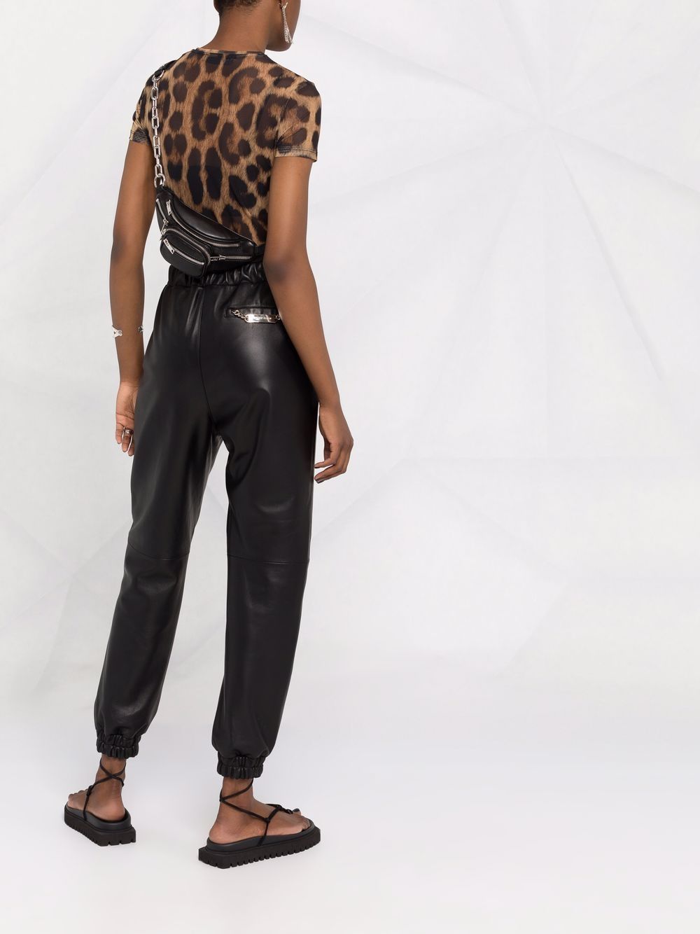 Philipp Plein leather tapered trousers Women