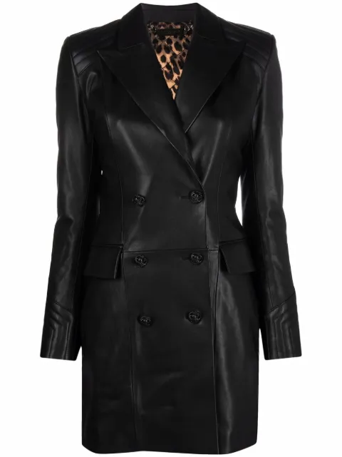 Philipp Plein fitted leather coat