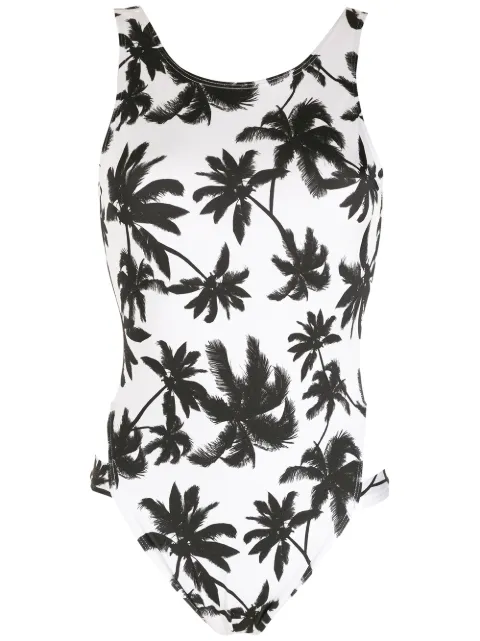 Brigitte print Coqueiros high-leg swimsuit