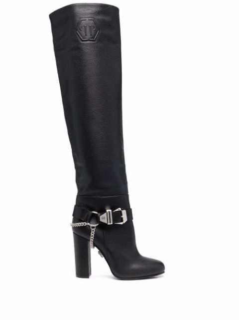 Philipp Plein buckle-detail knee-high boots Women