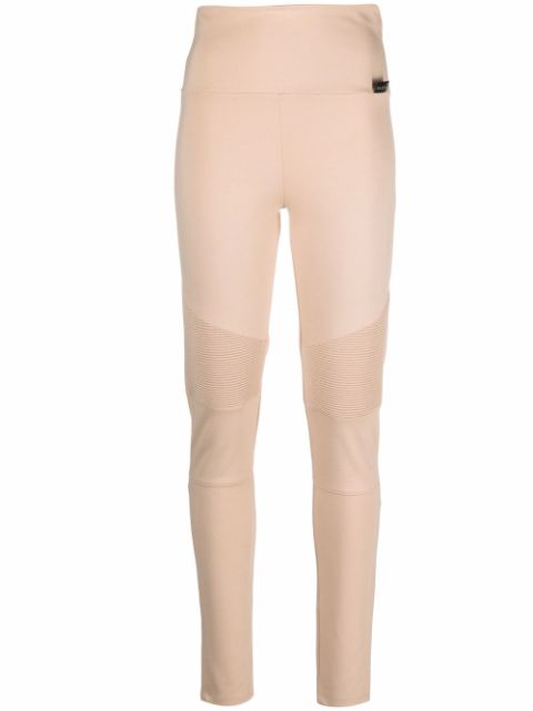 Philipp Plein ribbed-panel biker leggings Women