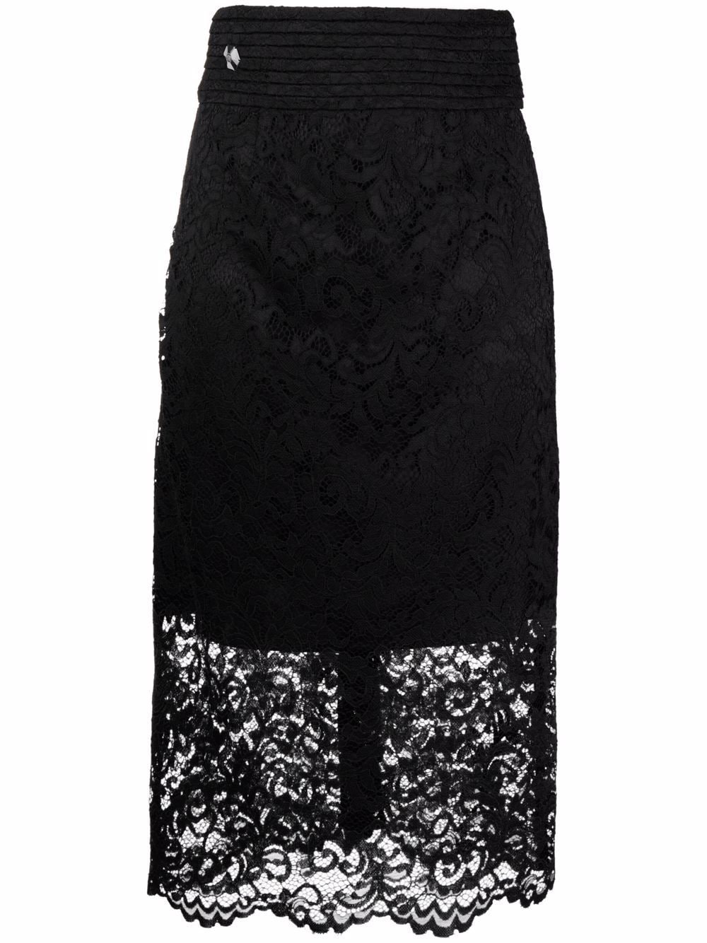 

Philipp Plein high-waisted lace skirt - Black