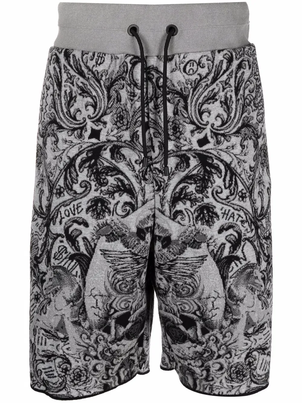 

Philipp Plein new-baroque jacquard jogging shorts - Grey