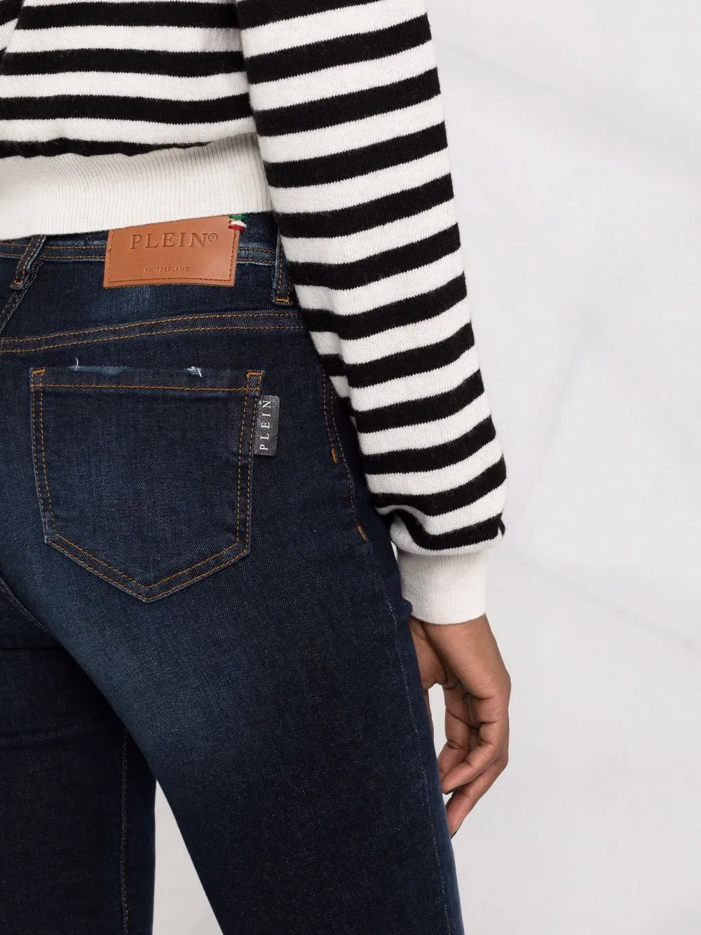 Philipp Plein High waist jegging Blauw