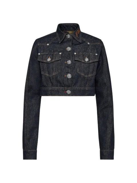 Philipp Plein chamarra de mezclilla Chains