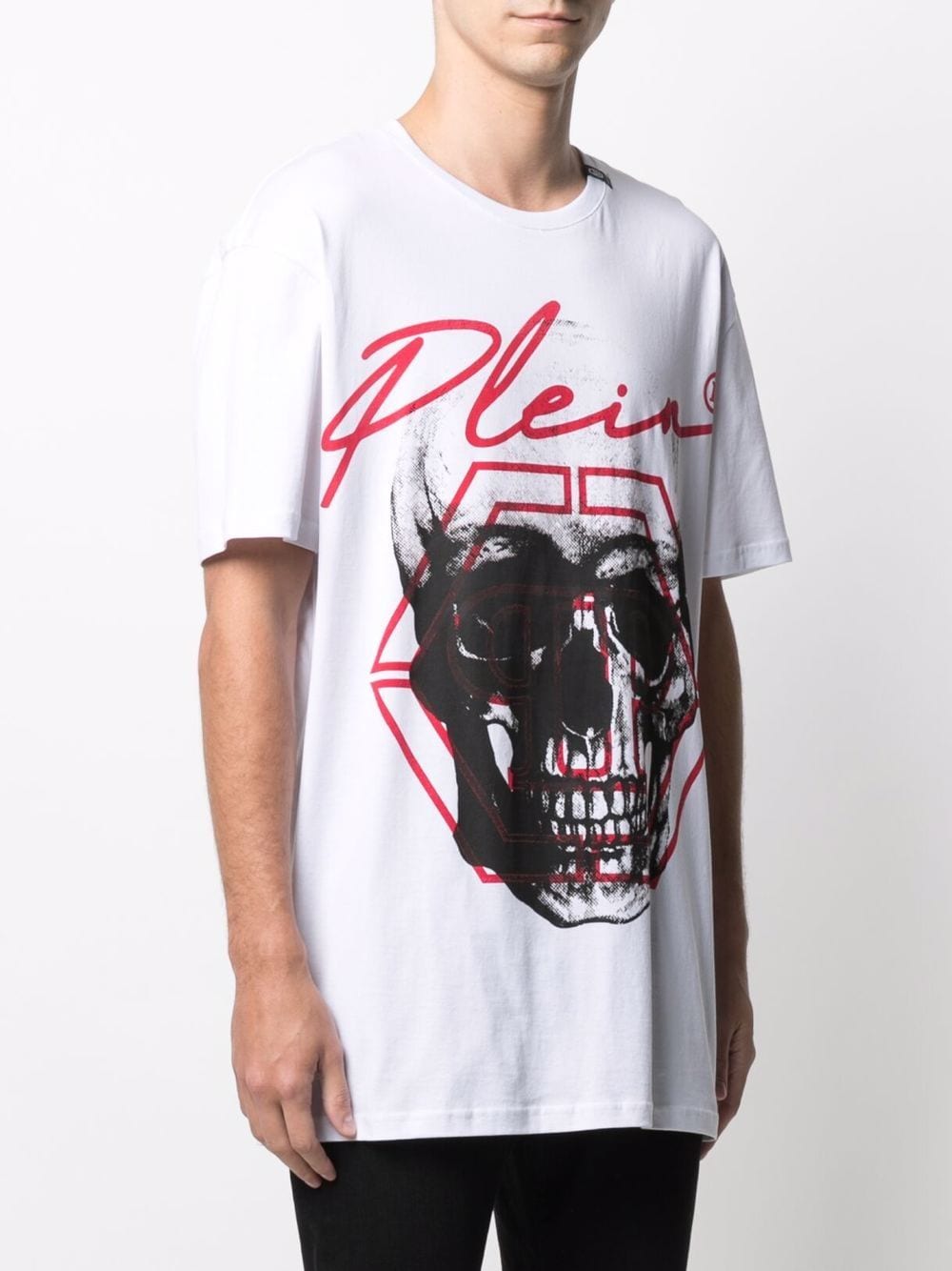 Shop Philipp Plein Skull-print Logo T-shirt In Weiss