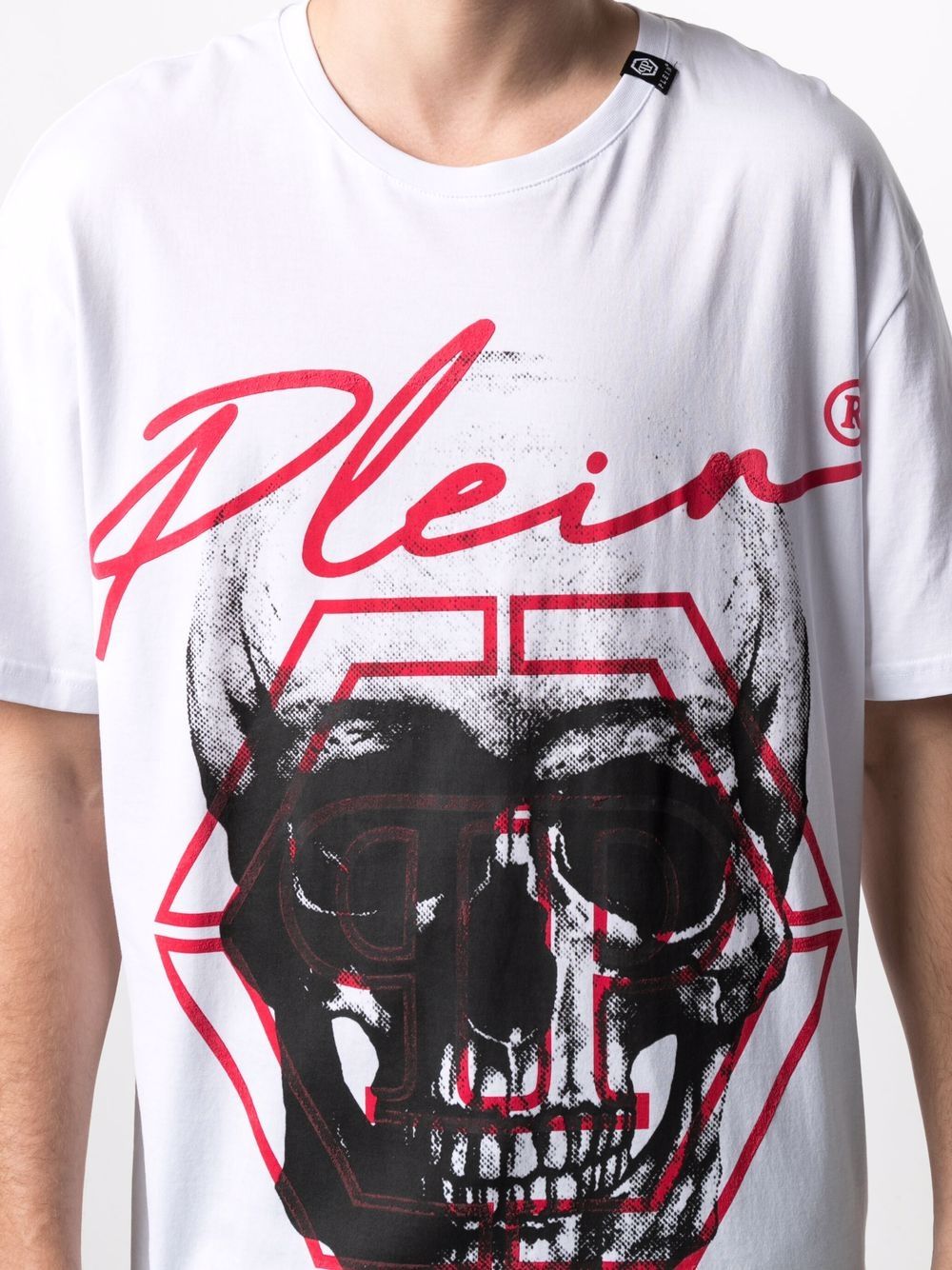 Shop Philipp Plein Skull-print Logo T-shirt In Weiss