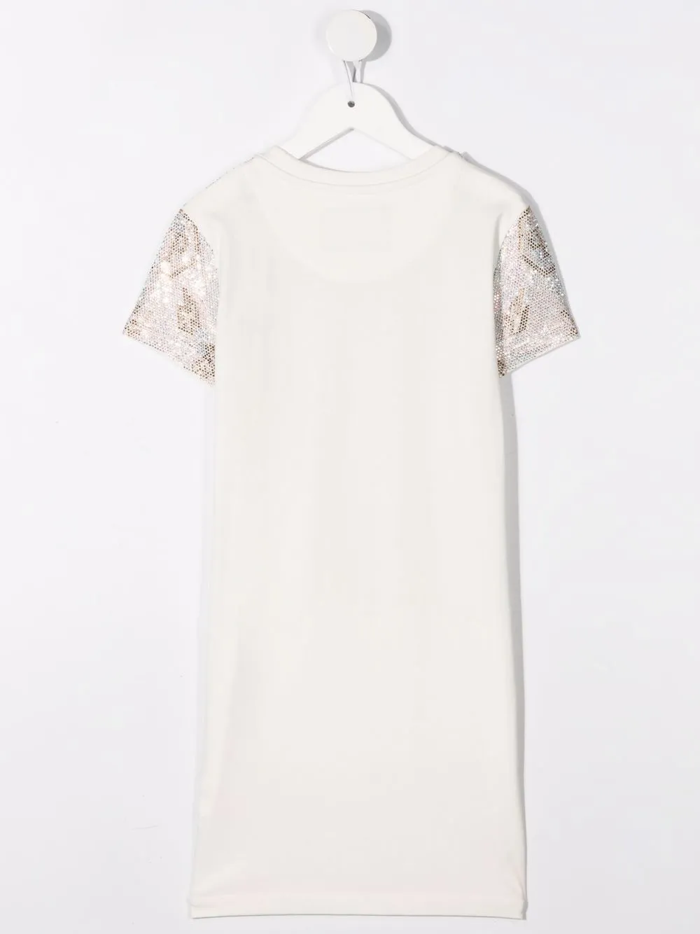  Philipp Plein Junior T Shirtkleid Mit Strass   Weiß 
