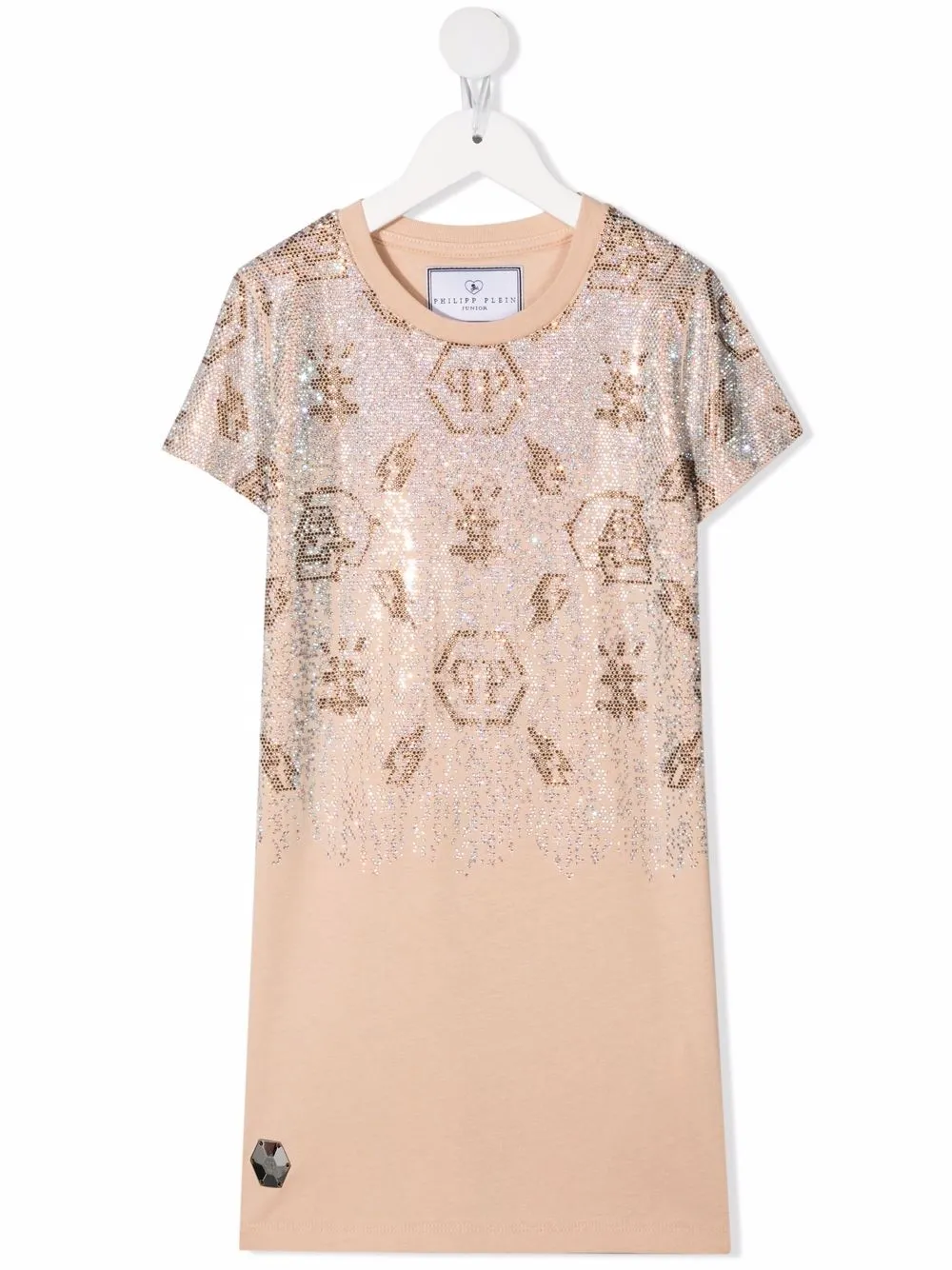 Philipp Plein Junior Kleid mit Monogramm - Nude