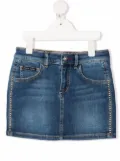 Philipp Plein Junior studded denim mini skirt - Blue