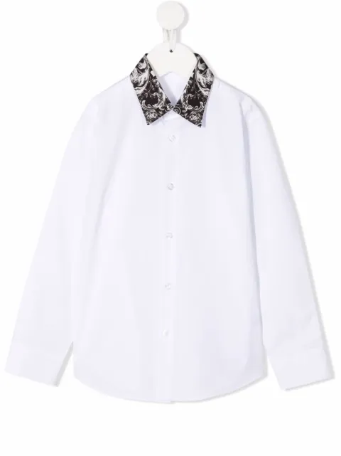Philipp Plein Junior New Baroque contrast-collar shirt 