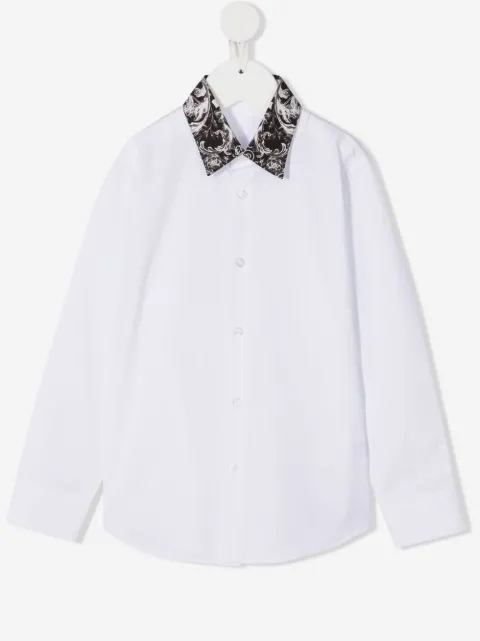 Philipp Plein Junior New Baroque contrast-collar shirt 