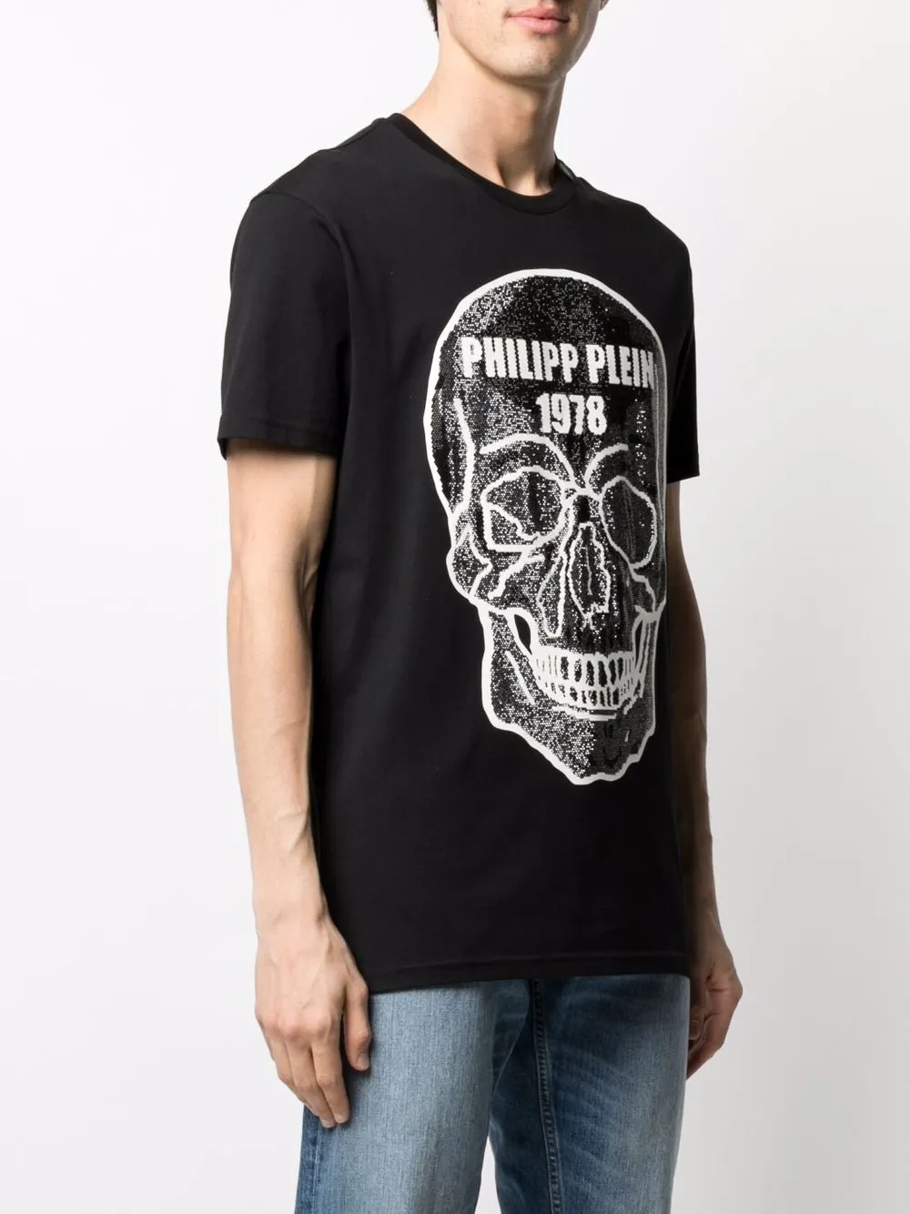 фото Philipp plein футболка с принтом skull и заклепками